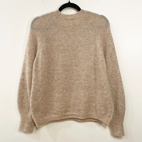 EUC Sézane Louise Puff Sleeve Mohair Wool Sweater Beige XS - Picture 5 of 10